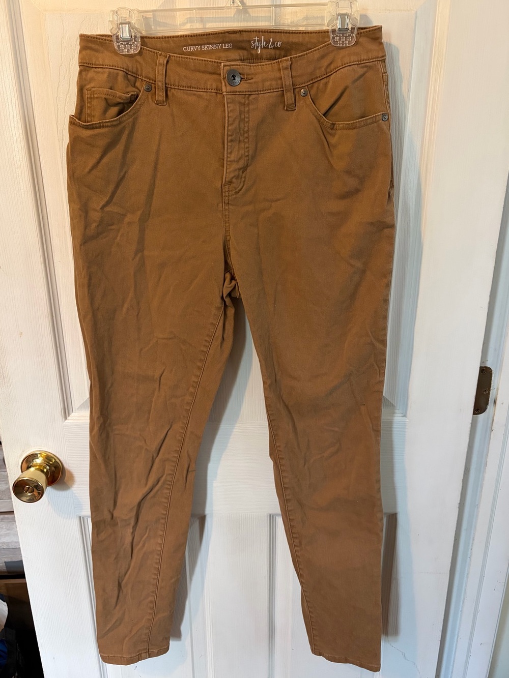 Style & Co. Women's Curvy Skinny Leg Pants - Tan Brown, Size 6